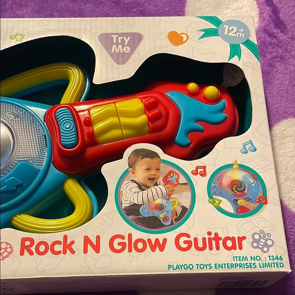 New~Rock N Glow Guitar - Blue and Red